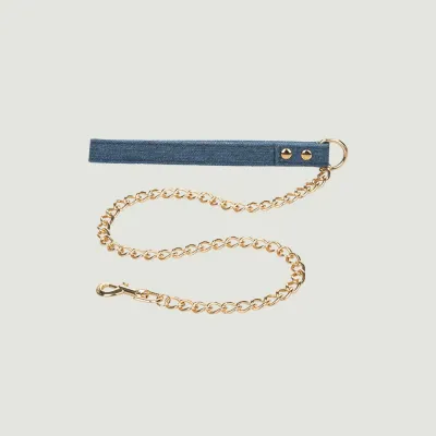 CalExotics Ride Em Premium Denim Collection Collar with Leash