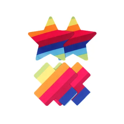 nsnovelties Pretty Pasties Pride Cross Star Rainbow Nipple Pasties 2 Pair