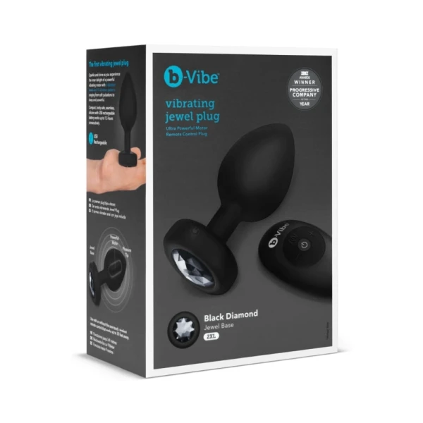 b-Vibe Vibrating Jewel Plug Xxl Black