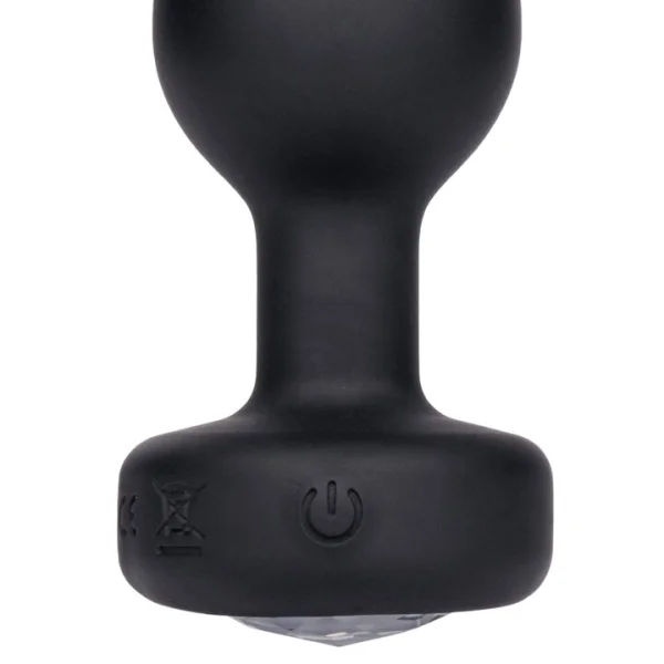 Bejewelled Black Silicone 10 Function Remote Butt Plug - 3 Inch — image 4 of 7