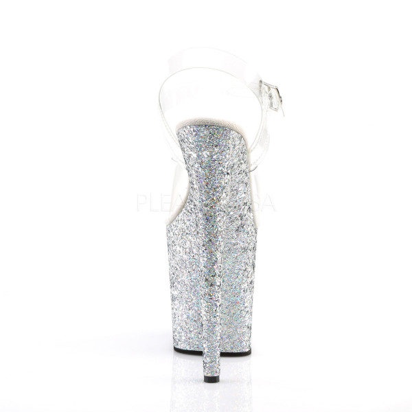8 inches Heel, 4 inches PF Ankle Strap Sandal w/ Glitter Bottom — image 24 of 24