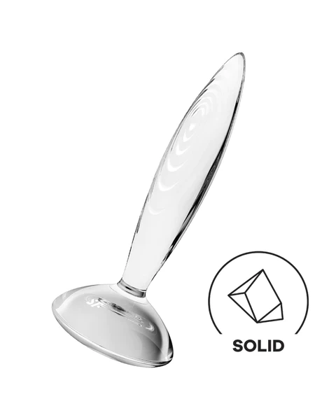 Satisfyer 7.5" Sparkling Crystal Glass Anal Plug - Clear