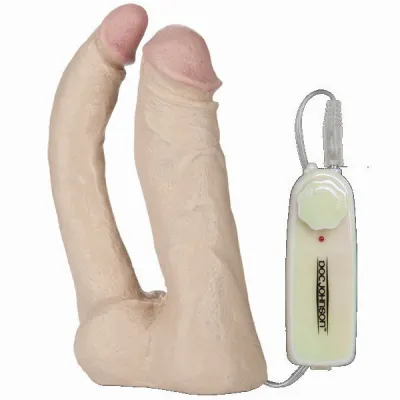 Vac U Lock Double Penetrator Vibro Natural White