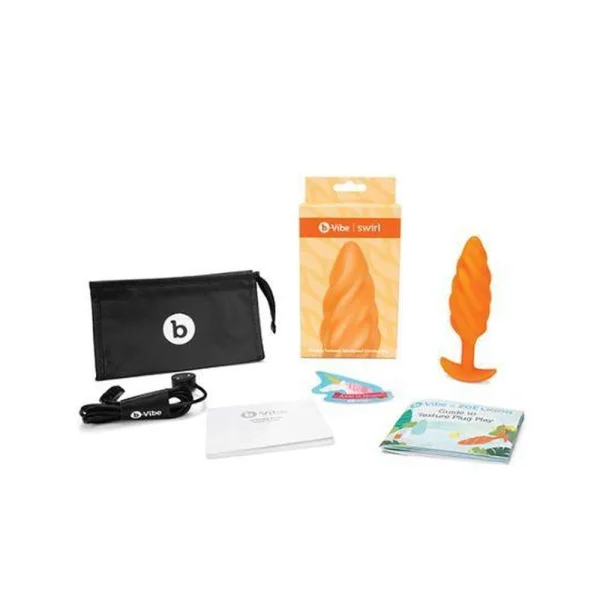 B-vibe Swirl Texture Plug Orange