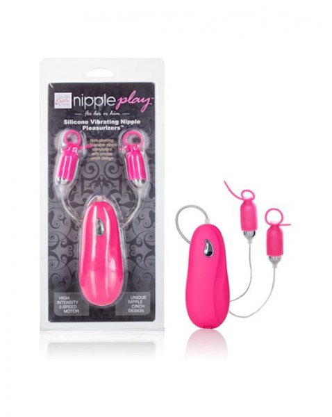 Nipple Play Silicone Vibrating Nipple Pleasurizers - Pink