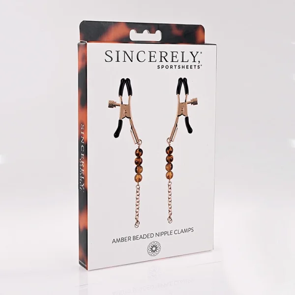 Sincerely Amber Beaded Nipple Clamps By Sportsheets