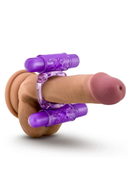 Play With Me Double Play Dual Vibrating Cock Ring Purple