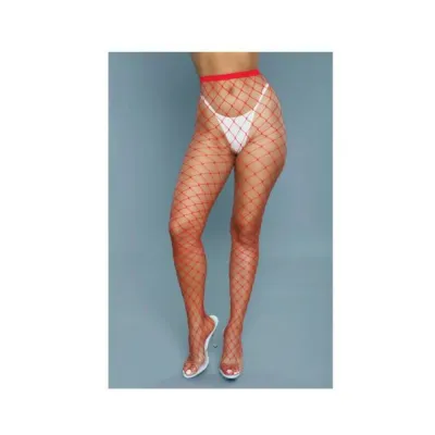 Women s Lingerie Bewicked Oversized Fishnet Pantyhose Red O s