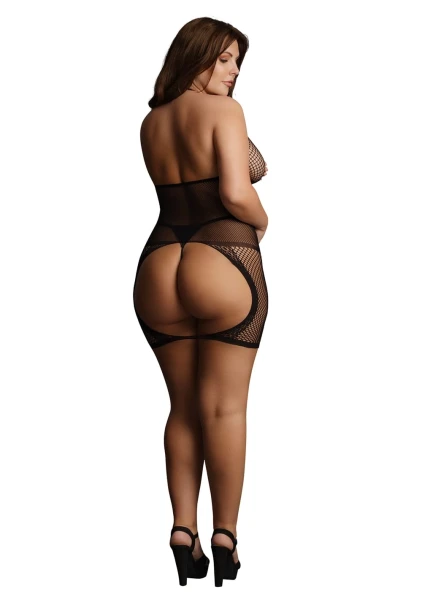 Le Desir Peek-A-Boo Fishnet Dress - Queen Size