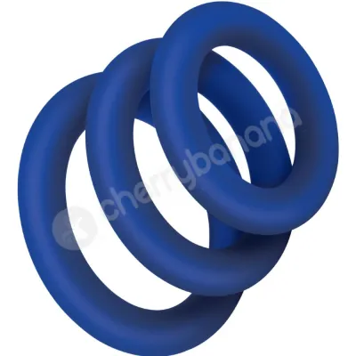 Zolo Extra Thick Blue Silicone Cock Rings 3 Sizes