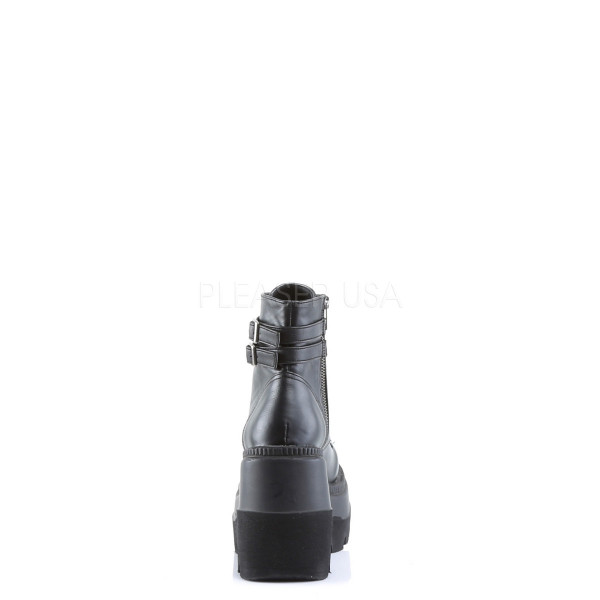 4 1/2 inches Stacked Wedge PF Lace-Up Ankle Boot w/Buckle Straps — image 4 of 4