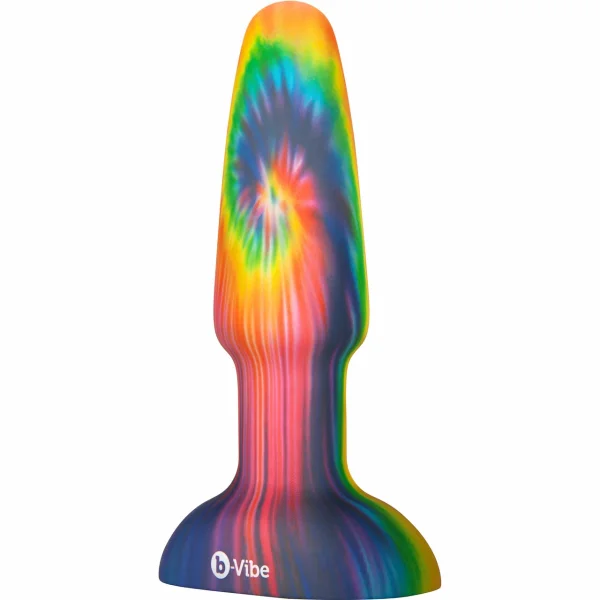 b-Vibe Peace & Love Tie Dye Rimming Plug - Waterproof Remote Control Limited Edition Vibrating Anal Toy