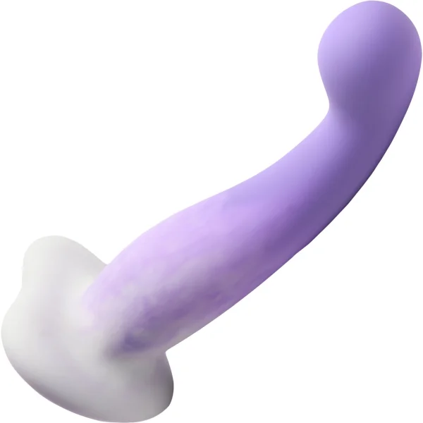 Simply Sweet Slim 7" Silicone G-Spot Suction Cup Dildo - Purple & White