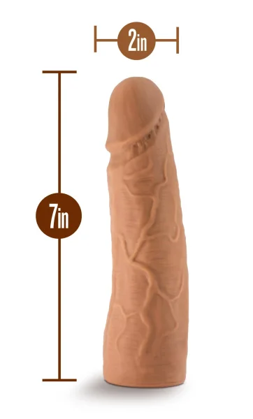 Lock on - Dynamite - 7 Inch Dildo With Suction Cup Adapter - Mocha