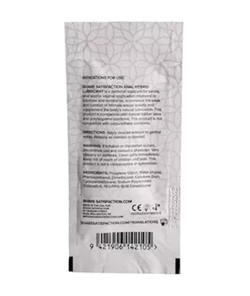 Share Satisfaction Anal Hybrid Lubricant - 10ml — image 3 of 3