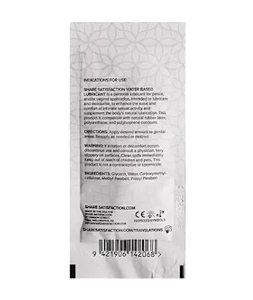 Share Satisfaction Water Based Lubricant - 10ml — image 3 of 3
