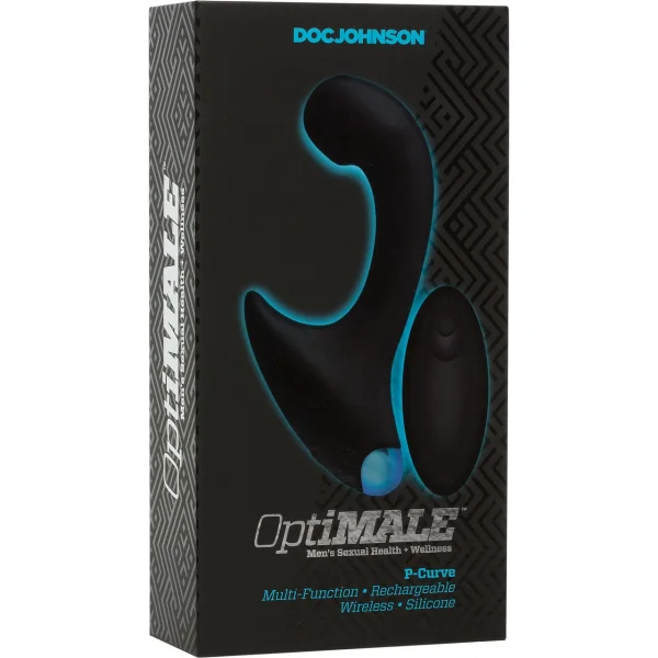 OptiMALE Vibrating P-Curve With Wireless Remote Silicone Prostate Massager By Doc Johnson