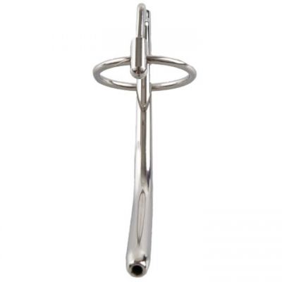 Torment Stainless Steel Curved Glans Ring Penis Wand 12 5cm