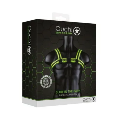 Ouch Glow Buckle Harness Glow In The Dark Green S m