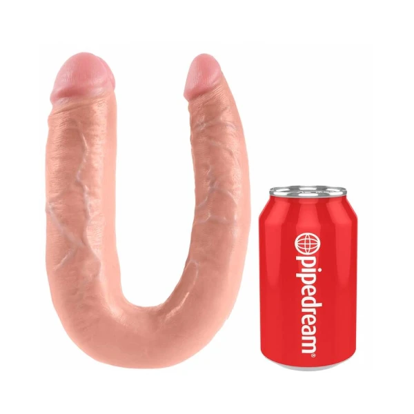 U Shaped Large Double Trouble Dildo - Beige — image 8 of 9