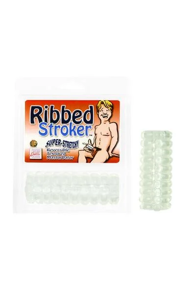 Ribbed Reversible Masturbation Stroker Clear