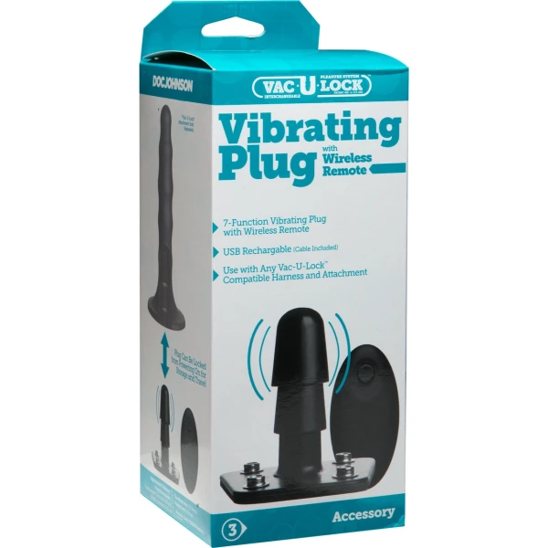 Vac-U-Lock™ Vibrating Plug with Wireless Remote