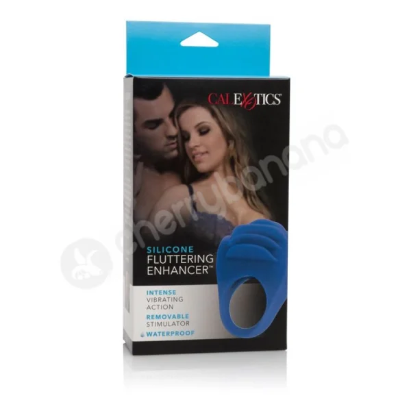 Blue Silicone Fluttering Enhancer Cock Ring