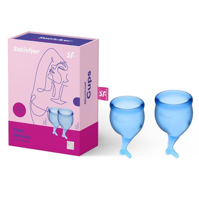 Satisfyer Feel Secure Dark Blue Silicone Menstrual Cups Set of 2