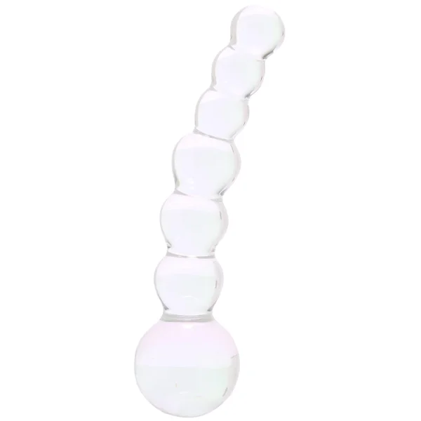 Gläs Curved Beaded Glass Dildo - Clear