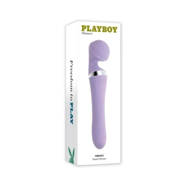Personal Massagers: Playboy Vibrato Rechargeable Silicone Dual Ended Wand Vibrator Opal