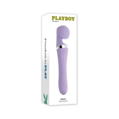 Personal Massagers Playboy Vibrato Rechargeable Silicone Dual Ended Wand Vibrator Opal