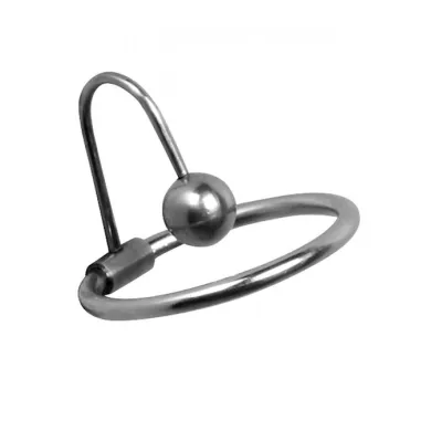 Halo Urethral Plug With Glans Ring Silver