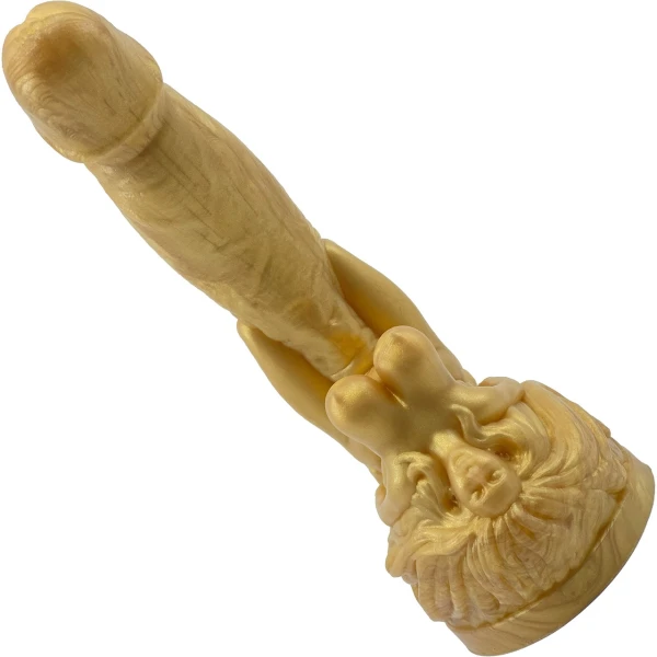 The Futanari 9.5" Silicone Fantasy G-Spot Dildo By Uberrime - Goldfinger