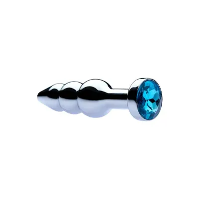 Kink Range Jeweled Bulbed Butt Plug Light Blue 4 1 Inch
