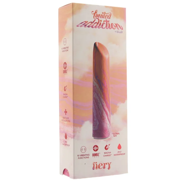Limited Addiction Fiery Rechargeable Waterproof Power Vibe By Blush - Coral