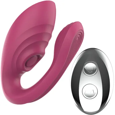 Tracy s Dog Nina Dual Stim Vibrator With Clitoral Tapper Flexible Internal Stimulator Remote Pink