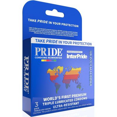 Pride Ribbed Pleasure Condoms 3 Pack