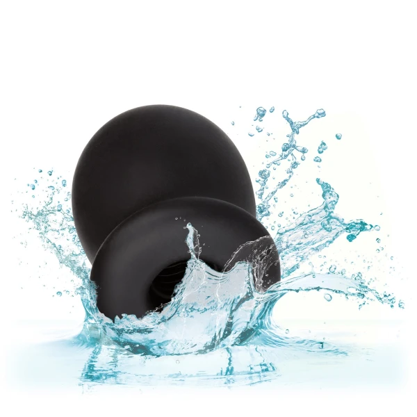 Boundless Rechargeable Vibrating Stroker Silicone Waterproof Penis Masturbator By CalExotics - Black