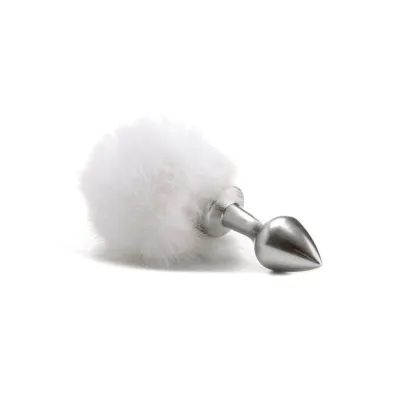 Beginner Bunny Tail Buttplug Silver