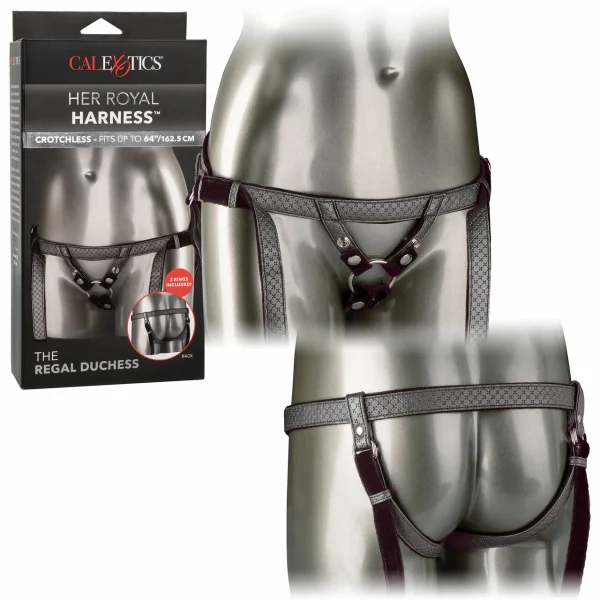 Her Royal Harness The Regal Duchess O-Ring Harness by CalExotics - Pewter