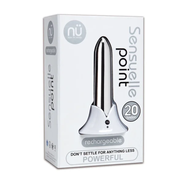 Point 20 Function Rechargeable Waterproof Bullet Vibrator By Nu Sensuelle - Silver