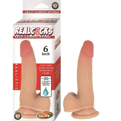 Realcocks Self Lubricating Dong 6 Inch Flesh