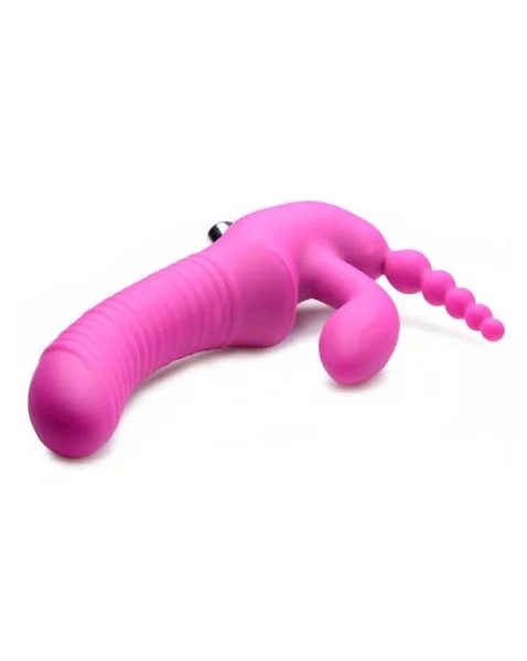 Regal Rider Strapless Triple G Dildo - Pink - 9 Inch