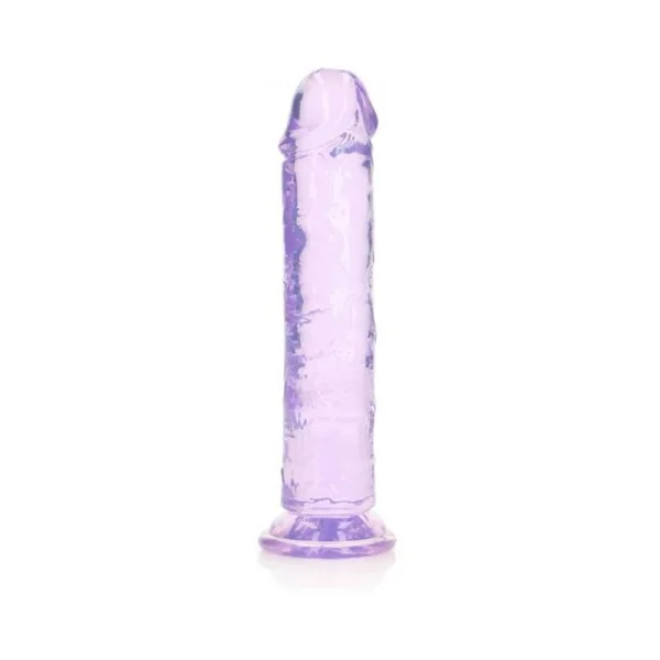 Personal Care: Realrock Crystal Clear Straight 8 In. Dildo Without Balls Purple