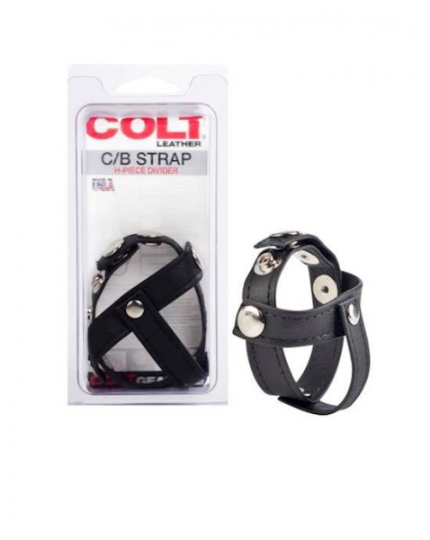 Colt Leather C/b Strap H-piece Divider  - Black