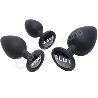 Master Series Dirty Words Anal Plug 3 Piece Set