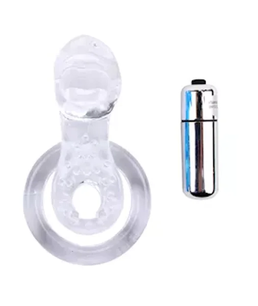 The Tongue Vibrating Cock Ring - Clear — image 3 of 4