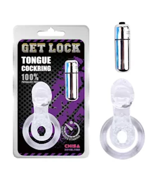 The Tongue Vibrating Cock Ring - Clear — image 4 of 4