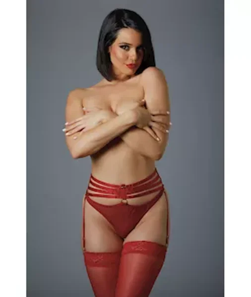 Adore 4ever Yours Garter Panty - Red - O/s — image 3 of 4