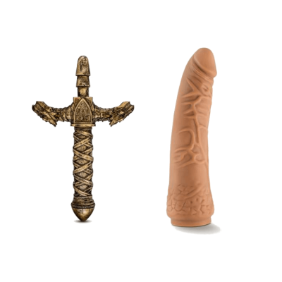 The Realm Realistic 7 5 Inch Dildo with Sword Handle Bundle